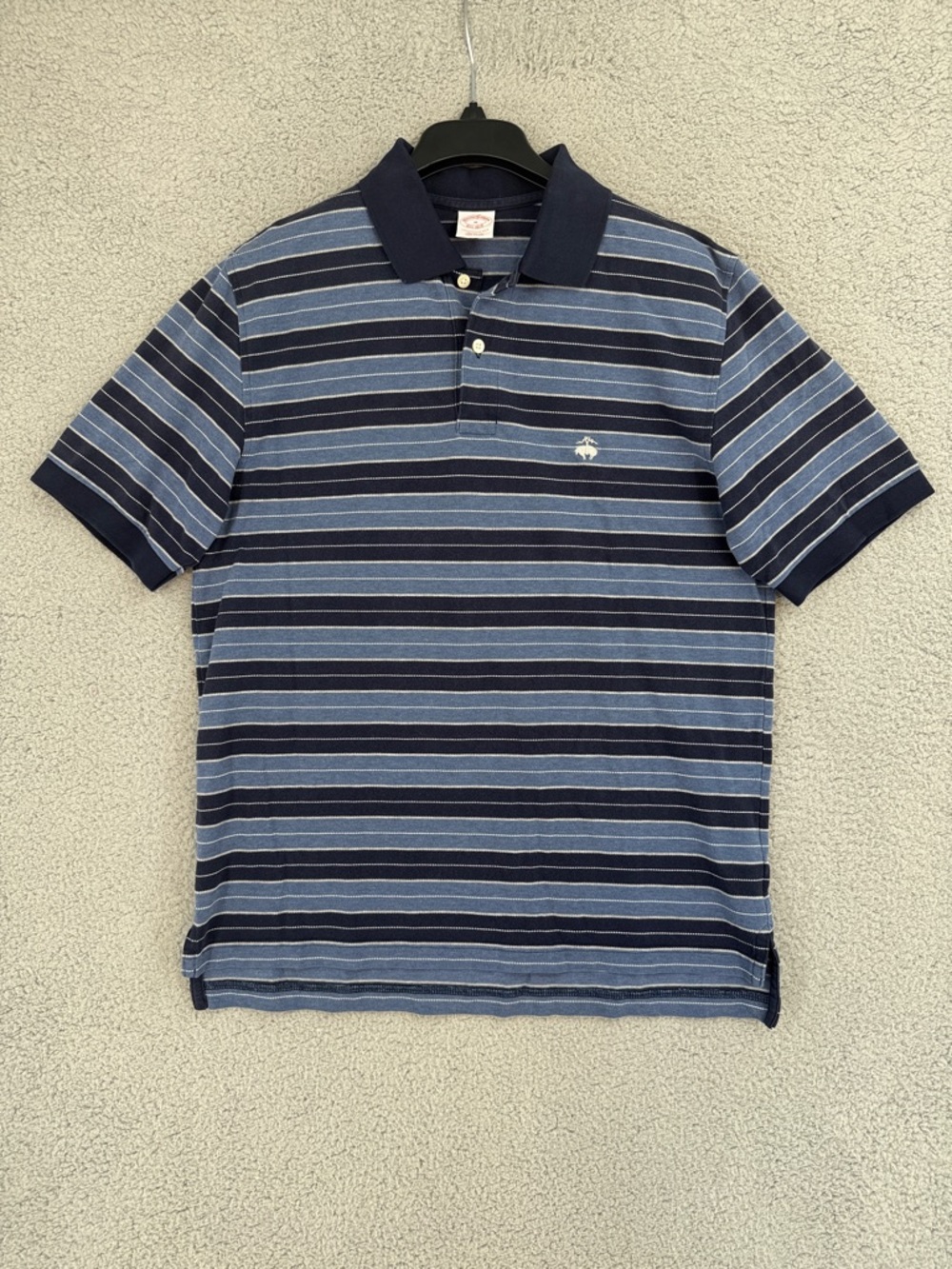 Brooks Brothers Performance Polo short sleeve shirt men’s medium striped Navy